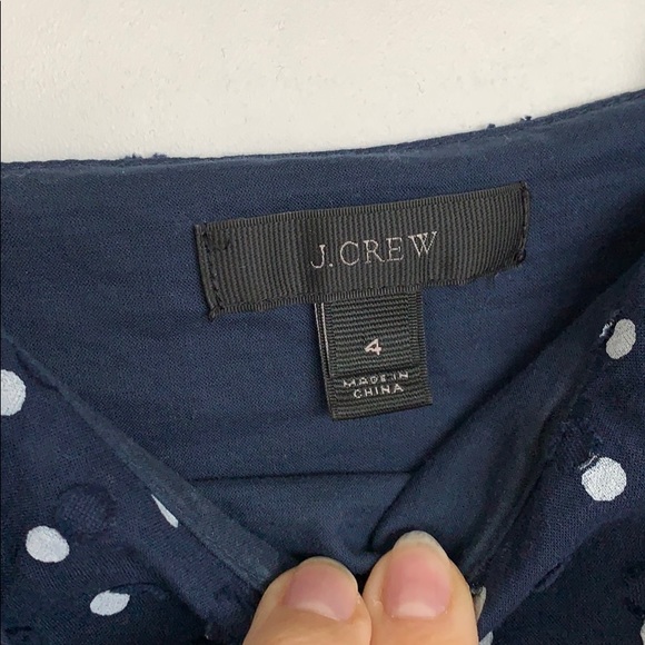 J Crew navy polka dot off shoulder top - Picture 5 of 7